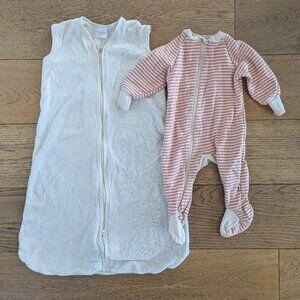 Castleware Baby Organic footie pajama and velour sleep sack